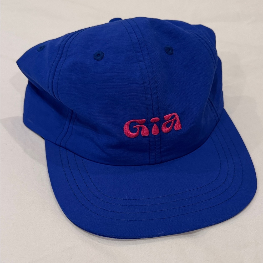 Blue & Pink Gia 5 panel hat (NWOT)